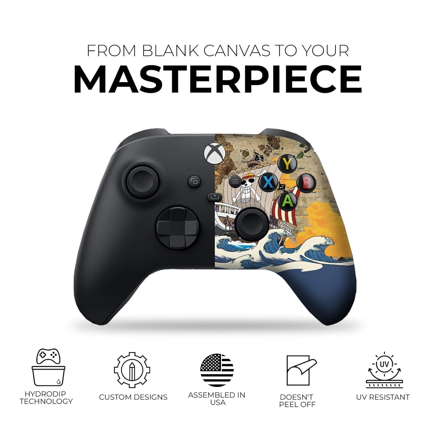 Custom Wireless Xbox Controller with Hydro-Dip Printing for Unique Gaming Style