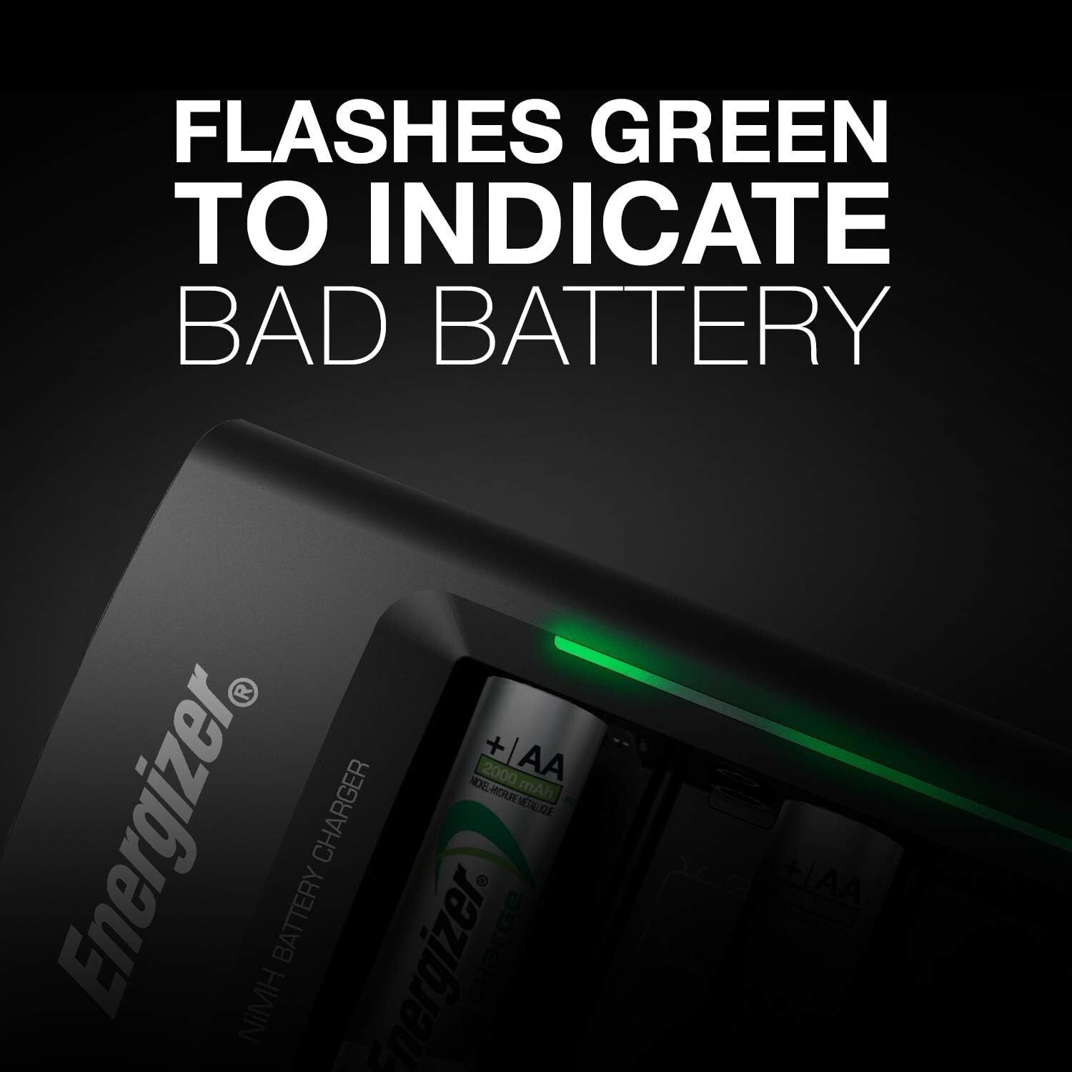 Efficient Multi-Size Battery Charging Station - Compatible with 2 AA, AAA & 9V