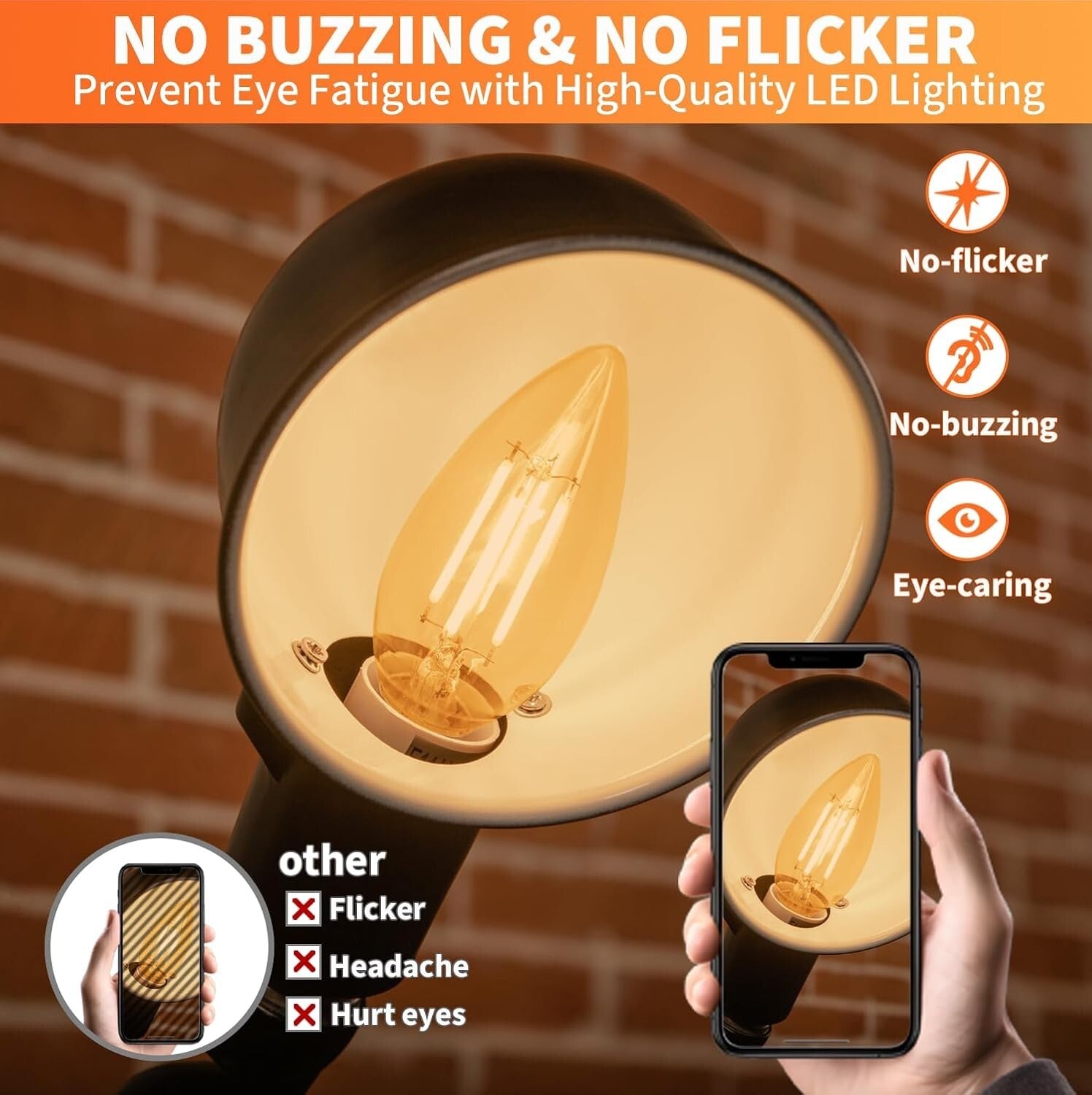 Energy-Saving 4W E12 LED Candelabra Bulbs - 40W Equivalent, 24 Soft White Lights