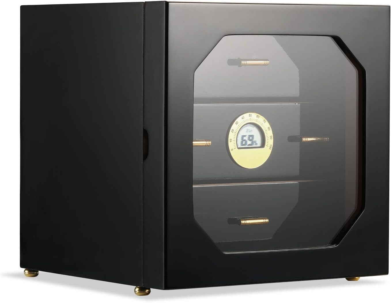 Luxury Cigar Storage Cabinet with Digital Hygrometer - Preserve Your Collection