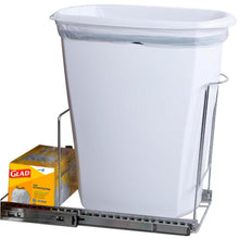 Load image into Gallery viewer, Chrome-Finished Under Cabinet Trash Bin Drawer - Easy Installation &amp; Capacity