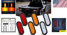 Load image into Gallery viewer, Waterproof 6-Inch Oval Tail Lights - 10LEDs with Flush Mount Grommets for Trucks