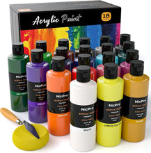 Load image into Gallery viewer, Premium 18-Color Acrylic Paint Bundle - 8.45 Fl Oz Bottles for All Surfaces