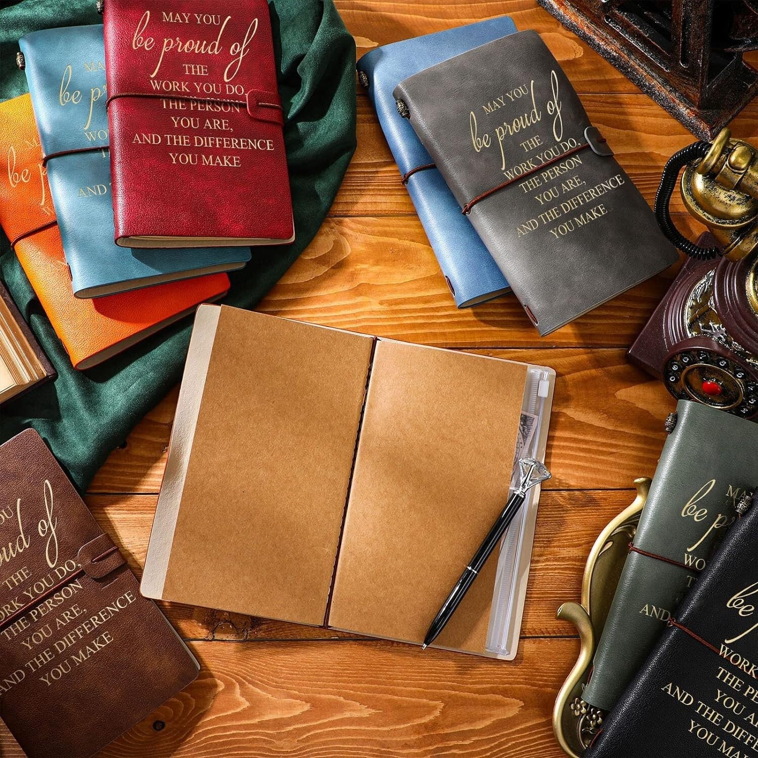 Portable 20-Pack Motivational Journals with Inspirational Quotes for Teams