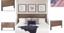 Load image into Gallery viewer, Stylish Flat Panel King Headboard - Drifted Gray Wood with Easy Mounting System