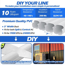 Load image into Gallery viewer, Waterproof Mini-Split Line Set Cover 3-Inch x 17 Feet - Durable PVC Solution