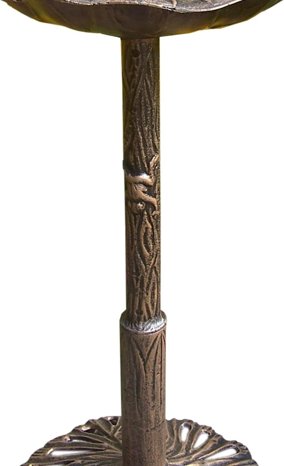 Unique 35-Inch Bronze Bird Bath with Frog Design - Perfect for Birdwatching