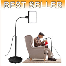 Load image into Gallery viewer, 36 LED Dimmable Floor Magnifier with 5X Lens - Ideal for Close Work &amp; Seniors