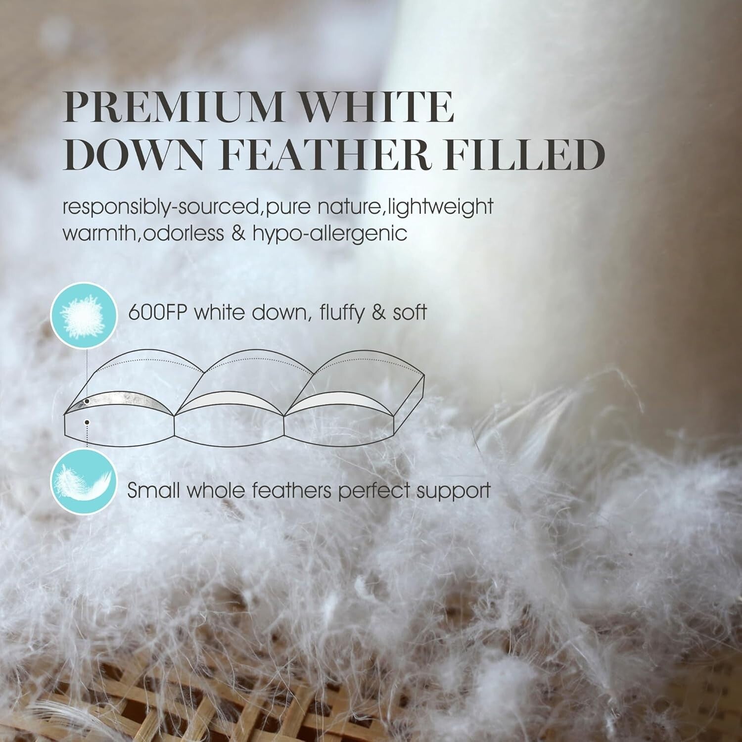 Luxurious 3-Inch King Feather Topper with Cotton Fabric - All-Season Comfort