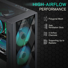 Load image into Gallery viewer, High-Performance Gaming PC Case with 6 ARGB Fans, USB 3.0 and Efficient Cooling