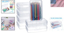 Load image into Gallery viewer, 12 Pack Clear Plastic Storage Boxes with Snap Closure - Large Capacity Organizer