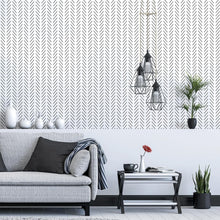 Load image into Gallery viewer, 72.65 Sq.ft Modern Black &amp; White Peel and Stick Wallpaper for Versatile Décor