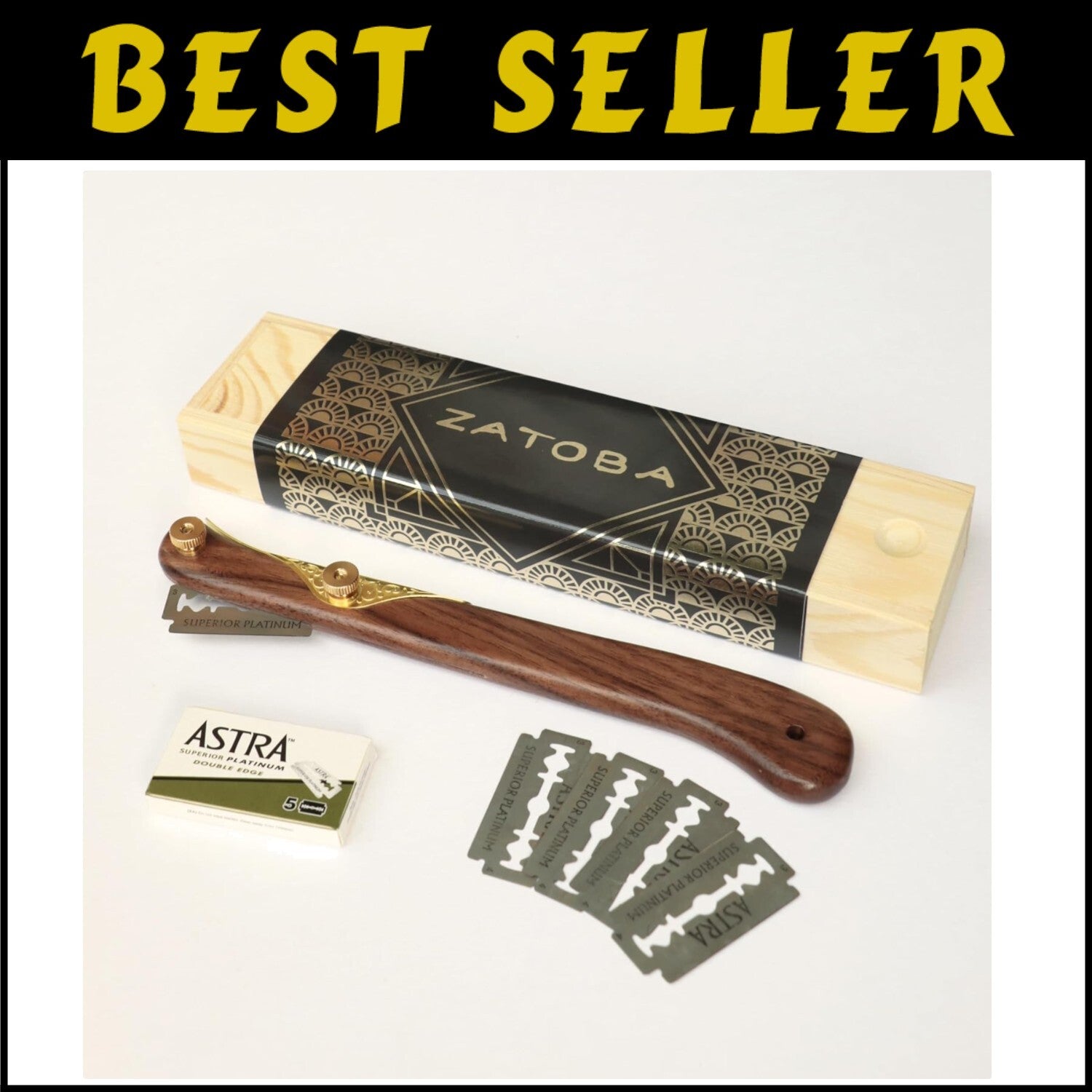 Elegant Walnut Bread Lame with Alloy Steel Blade & Precision Cut Razors