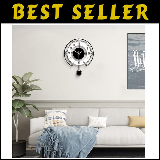 14 Inch Quiet Battery-Operated Wall Clock - Perfect for Living Room & Kitchen