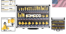 Load image into Gallery viewer, Lightweight 35-Piece Router Bits Kit with Aluminum Storage Case for Craftsmen