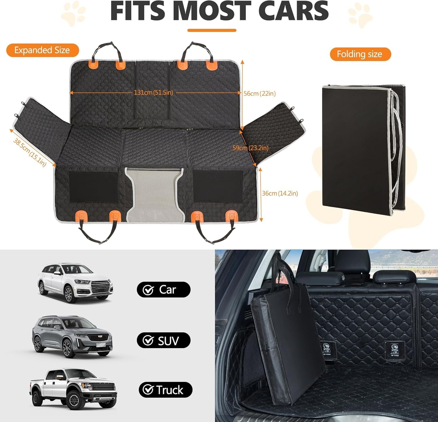 Universal Waterproof Dog Back Seat Cover for Cars & SUVs - Easy Clean & Comfort