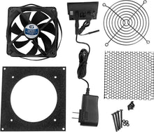 Load image into Gallery viewer, Ultra-Quiet 120mm Thermal Controlled Cooling Kit for AV Cabinets &amp; Components