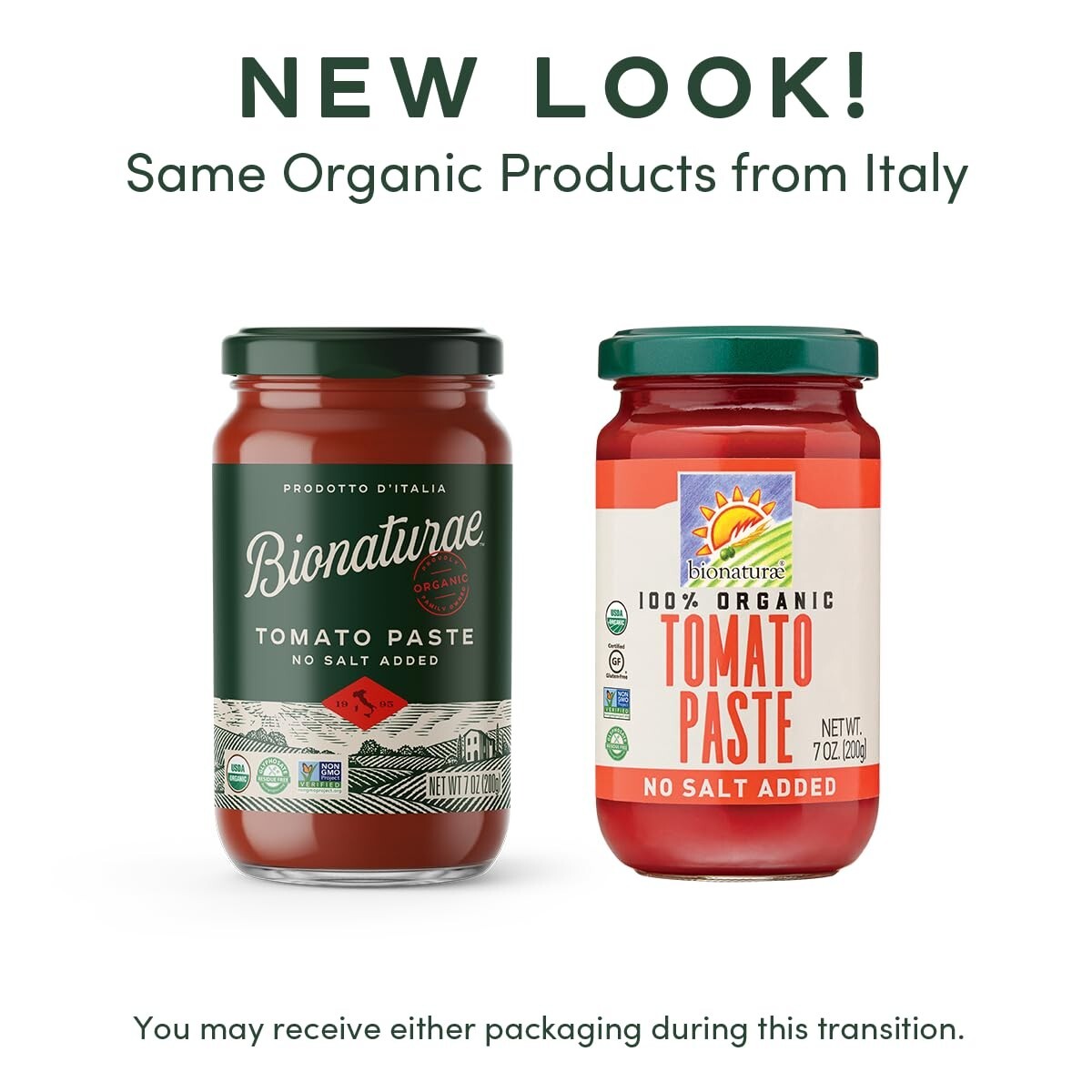Authentic Italian Tomato Paste - 7 Oz Jars, No Added Salt, Organic & Gluten-Free