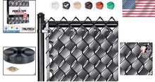 Load image into Gallery viewer, Obsidian Black 250-ft Chain Link Fence Privacy Tape - 90% Blockage &amp; Economical