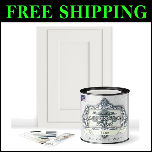 Versatile Water-Based Paint for Interior/Exterior - Matte Finish, Bone, 32 Oz