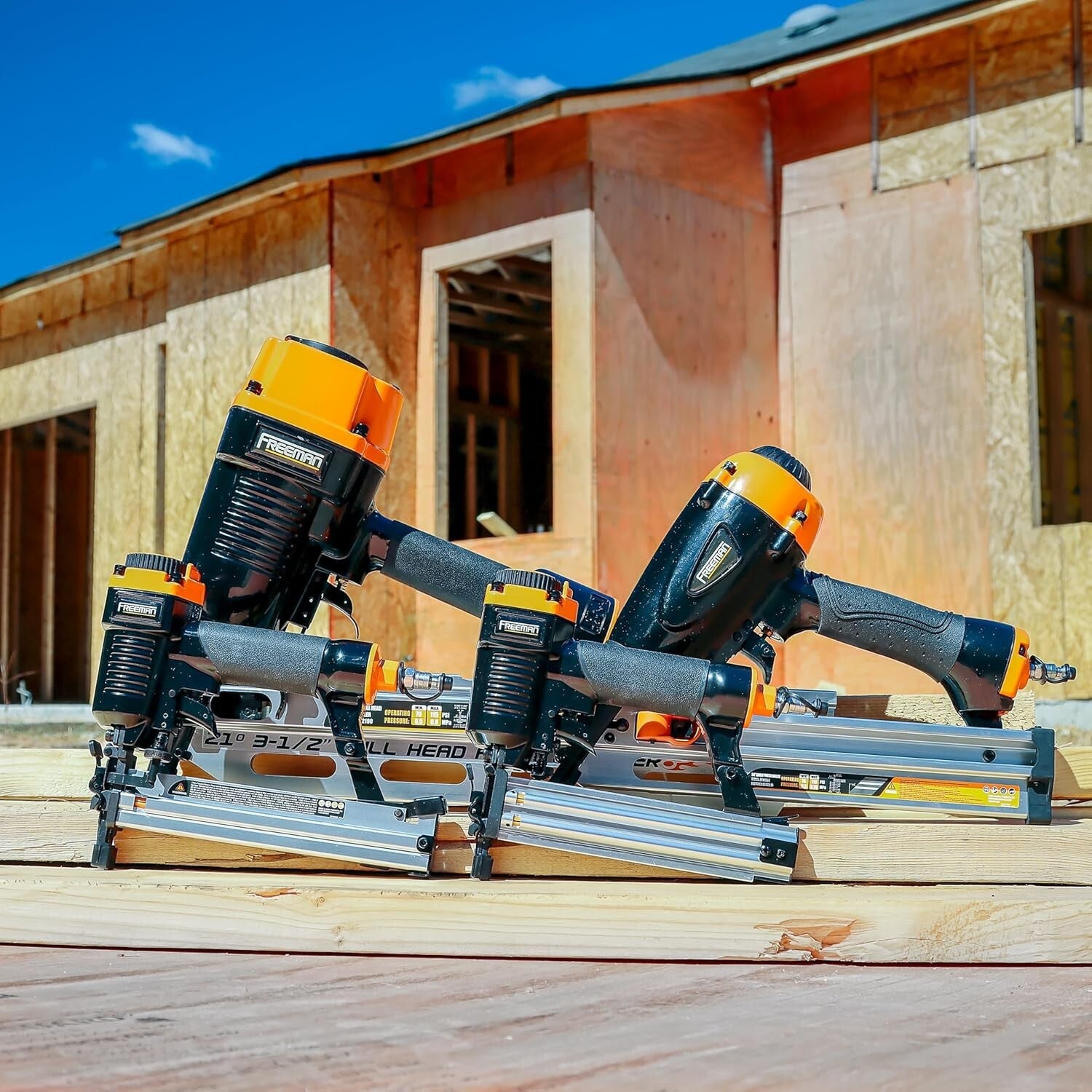 Heavy-Duty Pneumatic Nail Kit with Canvas Bag: Framing & Trim Applications