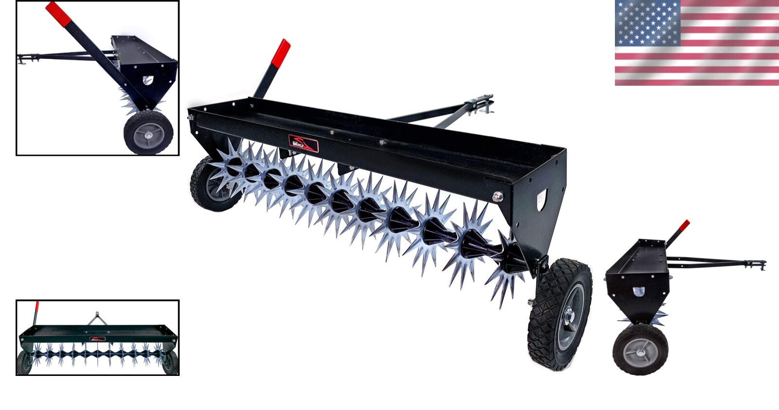 Efficient 40" Spike Aerator with All-Steel Design and Easy Transport Wheels