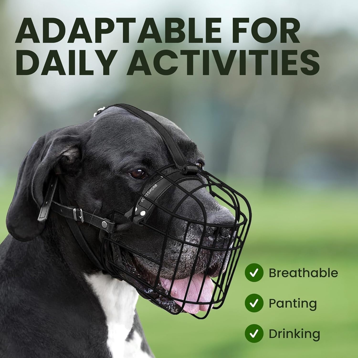 Durable Wire Basket Dog Muzzle for Great Danes - Breathable, Comfortable Fit