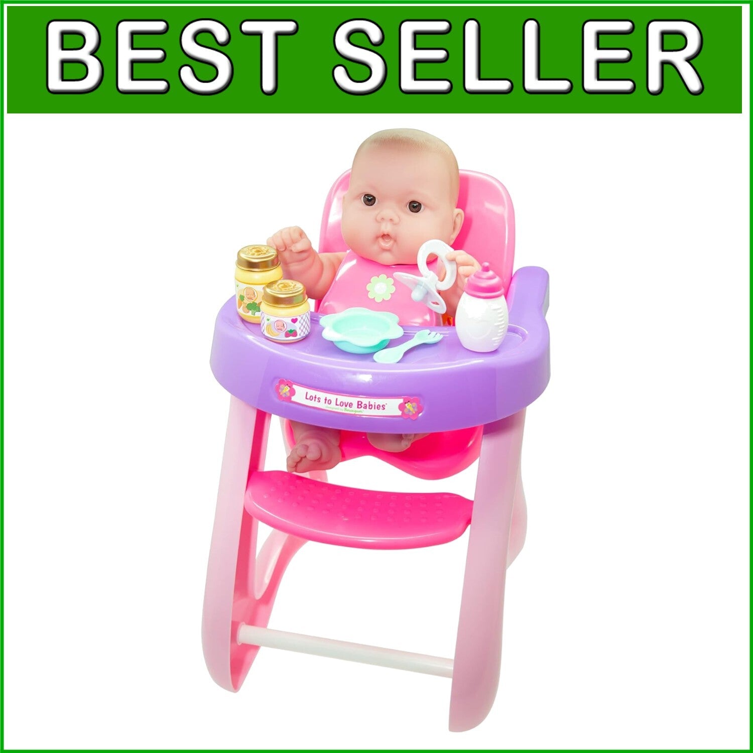 Interactive 14-Inch Doll and High Chair Set - Fun Feeding Accessories Included
