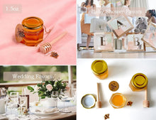 Load image into Gallery viewer, Stylish Mini Glass Honey Jars with Dippers &amp; Jute Bags - Perfect Party Favors