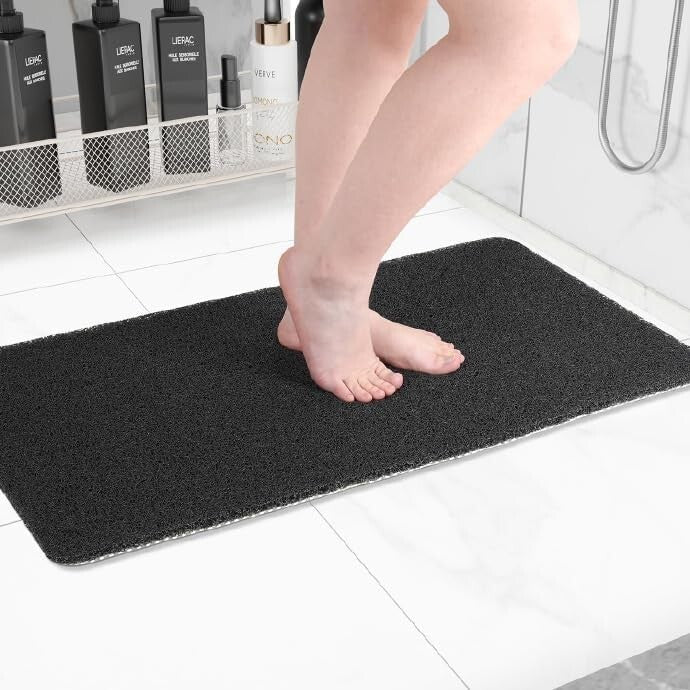 Anti-Slip Foot Scrubber Mat for Bathtub & Shower - Fast-Drying Design 40"x28"