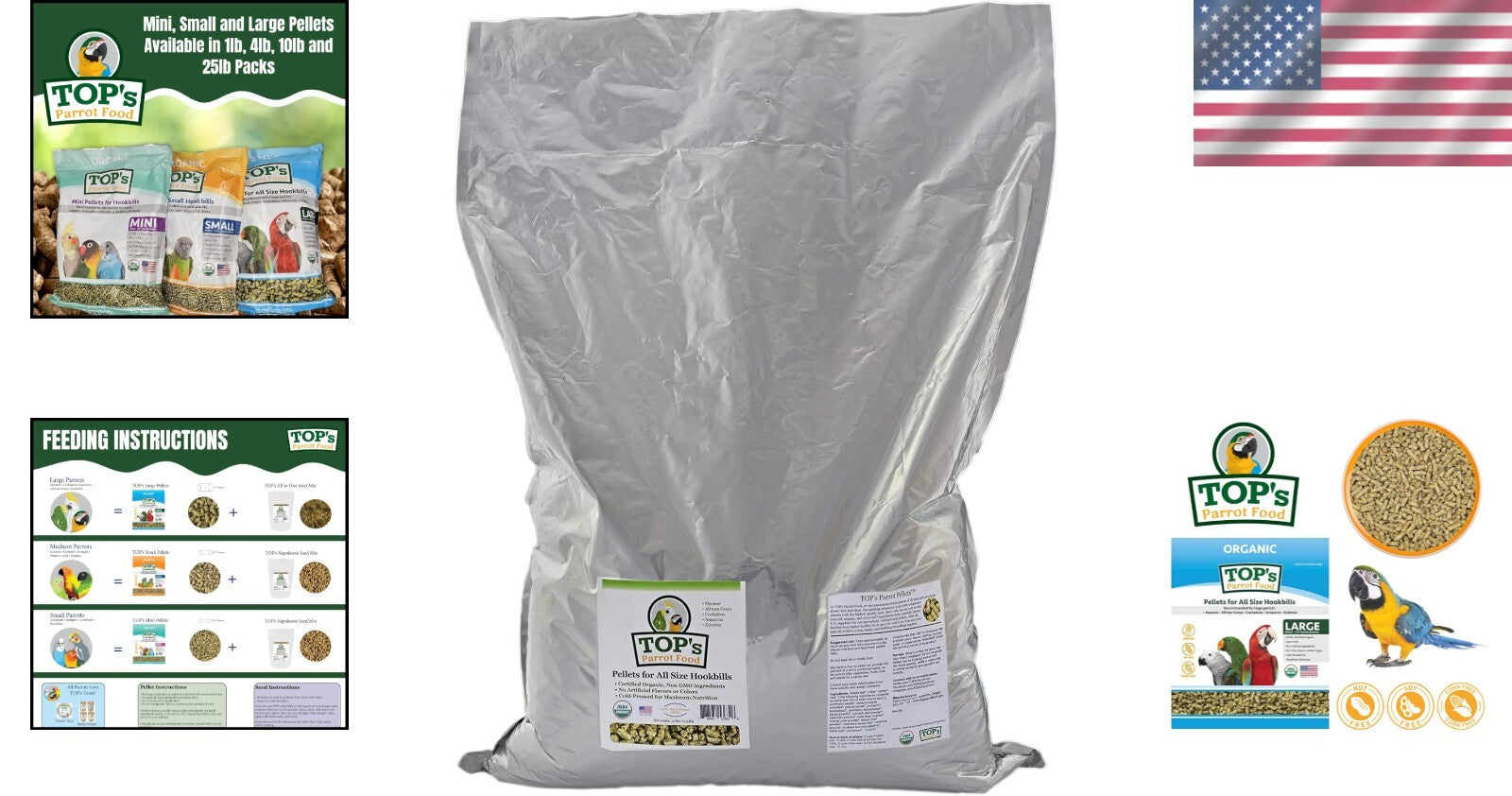 Premium Non-GMO Hookbill Pellets for Parrots - 25 lb of Healthy Nutrition