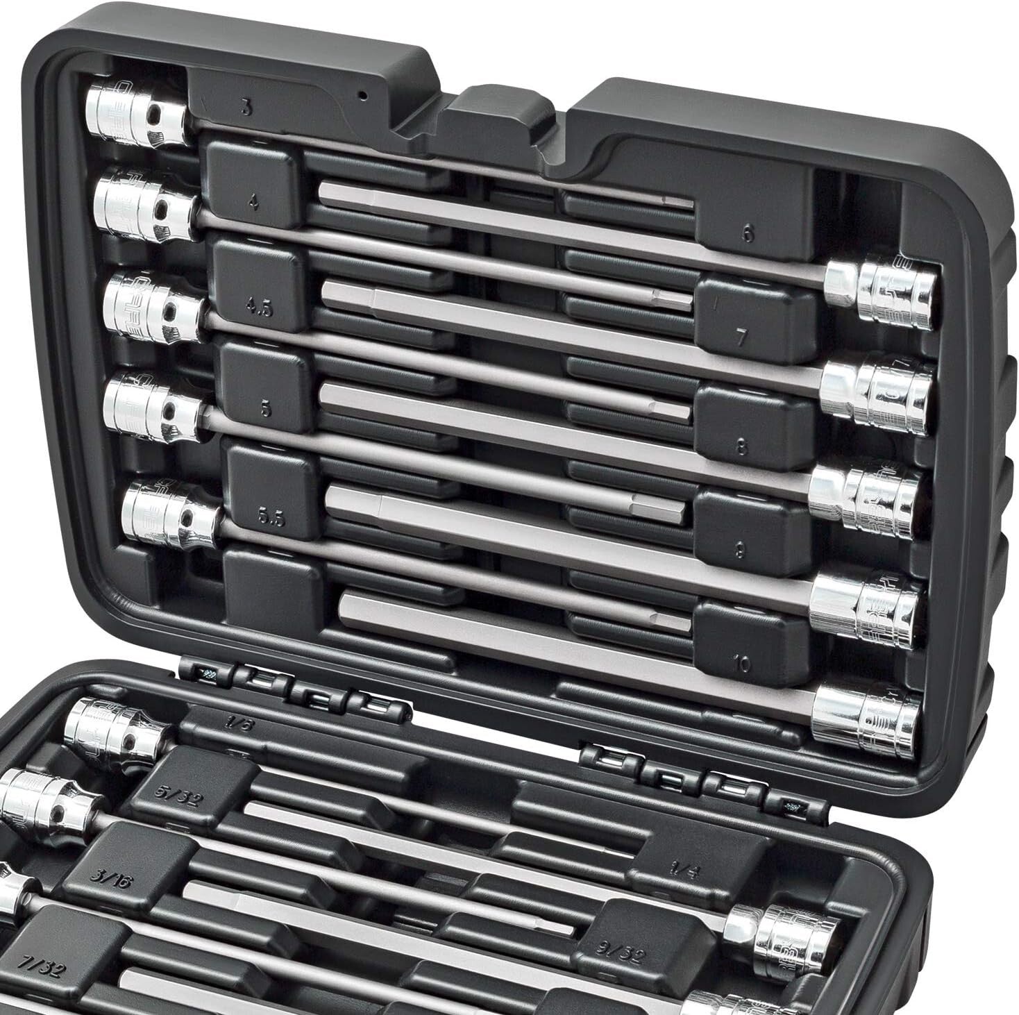 High-Performance 18-Piece Extra Long Hex Bit Socket Set | Compact Storage Case