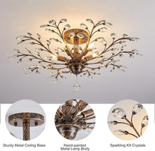 Load image into Gallery viewer, Modern Vintage 5-Light Crystal Chandelier - Perfect for Dining Room &amp; Kitchen