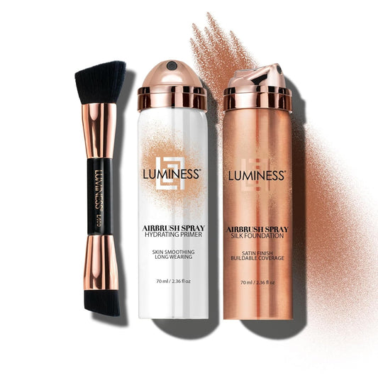Flawless Airbrush Finish: Silk Foundation & Hydrating Primer for All Skin Types