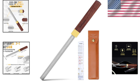 Multi-Use Diamond Fret Crowning File - Perfect for All Guitar Types and Sizes