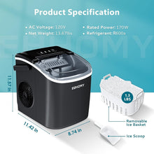 Load image into Gallery viewer, Effortless Portable Ice Maker: 9 Ice Cubes in 6 Mins, Perfect for Home &amp; Camping
