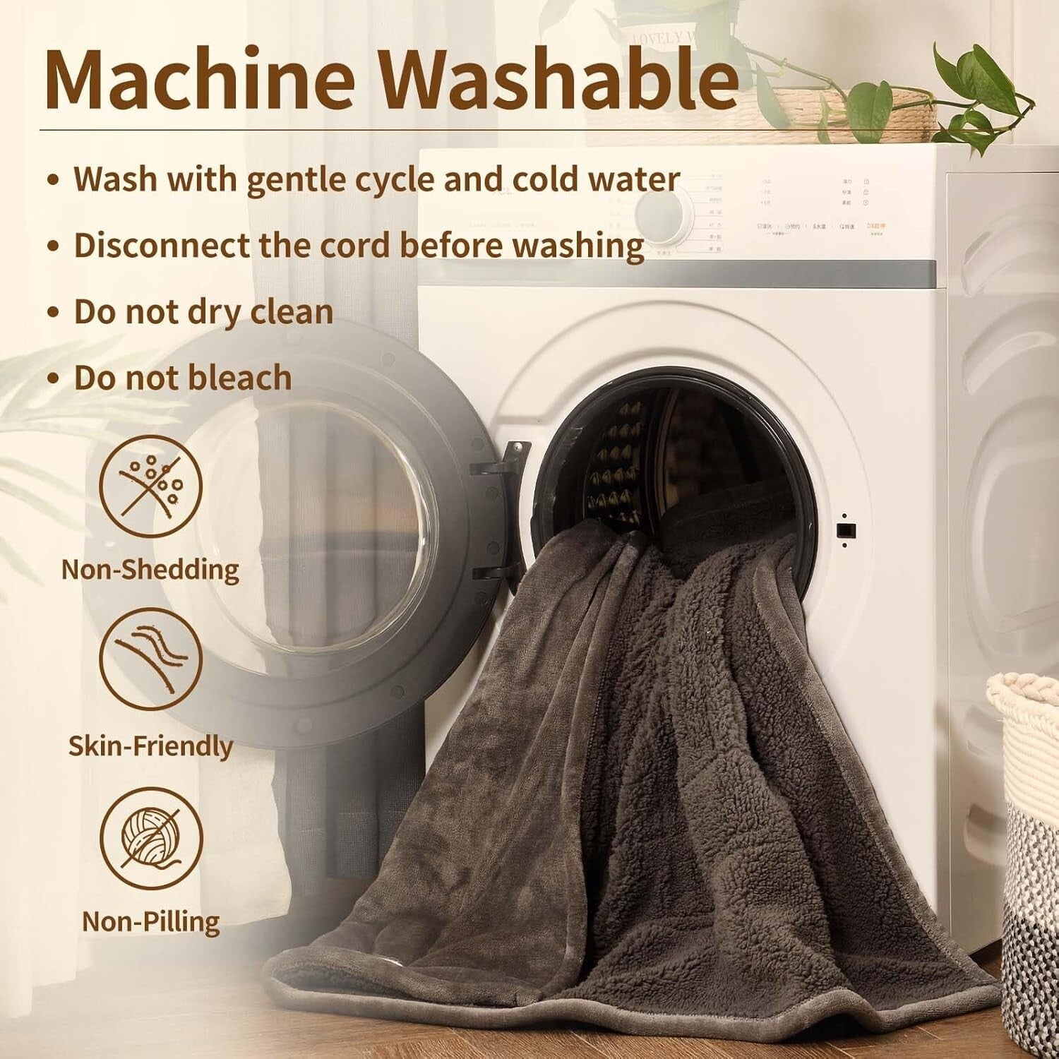 King Size Heated Blanket 100"x90" - Dual Controller with 10 Heating Levels