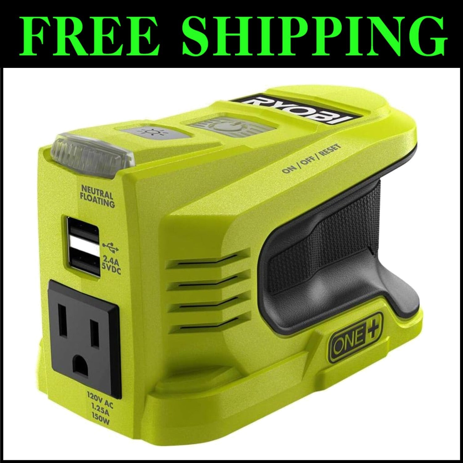 150 Watts Battery Powered Inverter with LED Light for On-the-Go Convenience