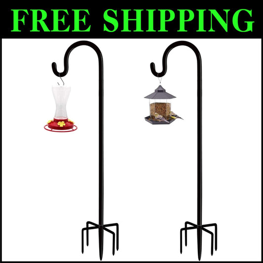 Sturdy Heavy-Duty Shepherd Hook with 5 Adjustable Heights for Outdoor Use