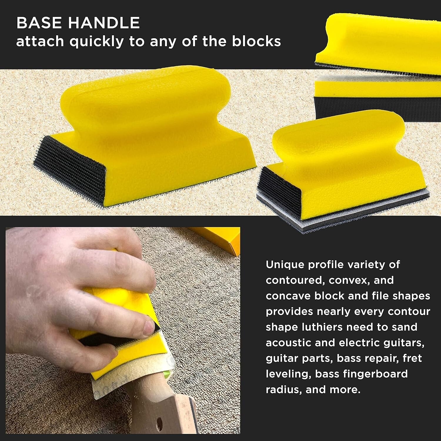 10-Piece Sanding Block Set with 40 Hook & Loop Sandpaper for Woodworking