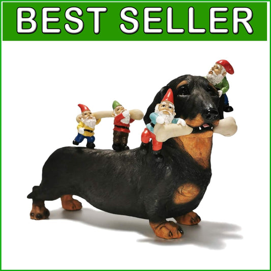 Cute Dachshund Gnome Statues for Outdoor Decoration - 12'' Hand-Painted Charm