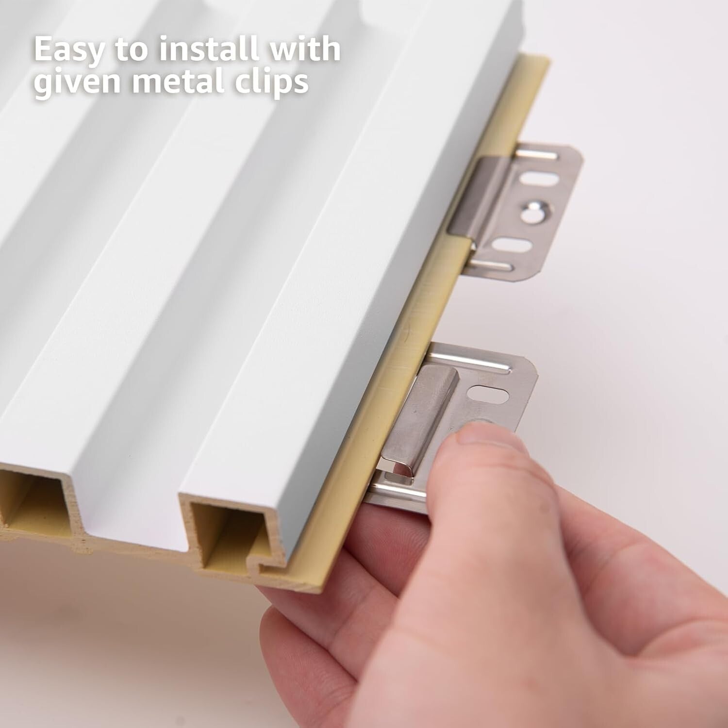 Contemporary Matte White WPC Slat Panels - Easy Install 8-Pack for Interiors