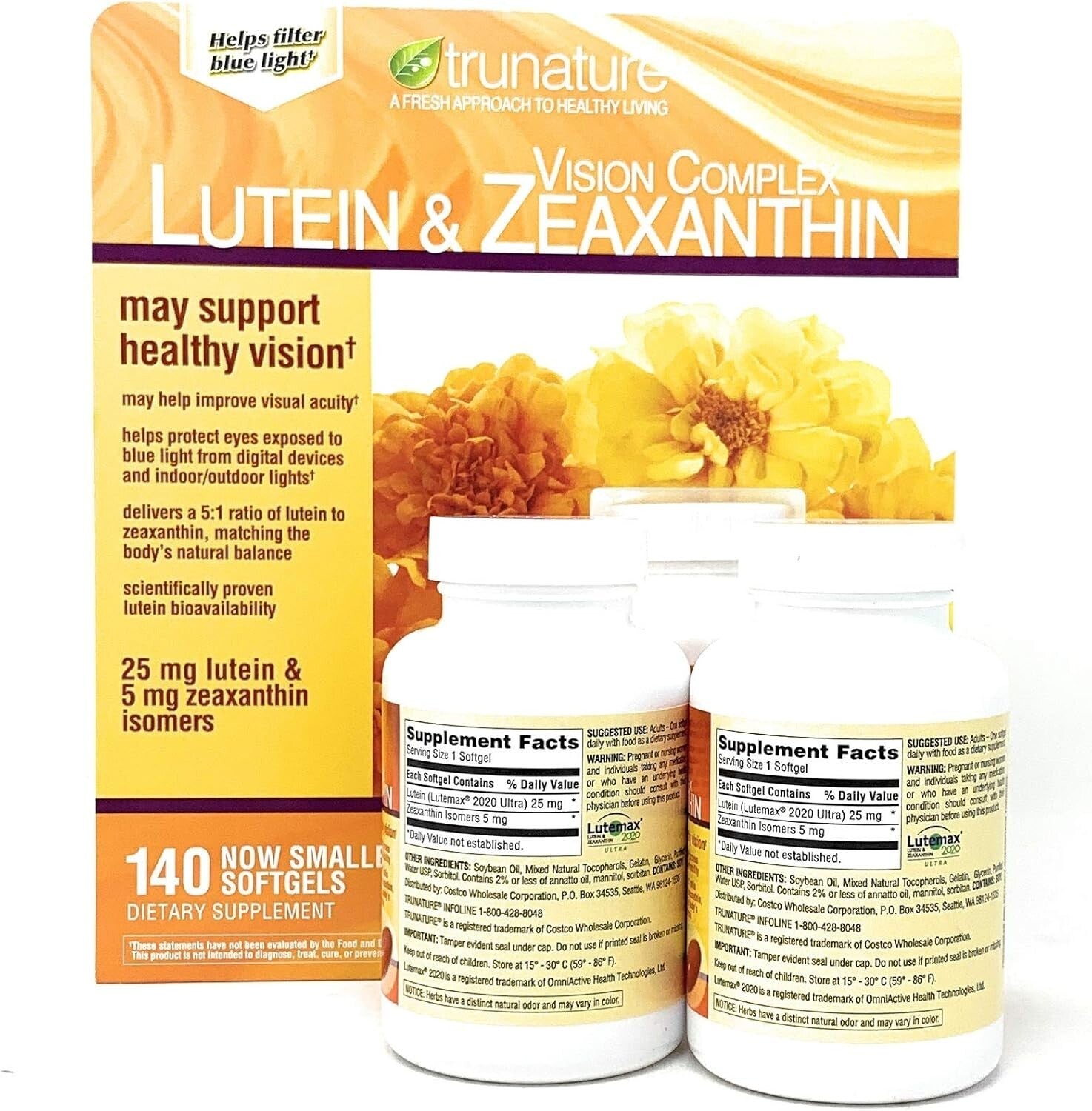Lutein & Zeaxanthin MegaSize - 140 Softgels for Powerful Eye Health Protection