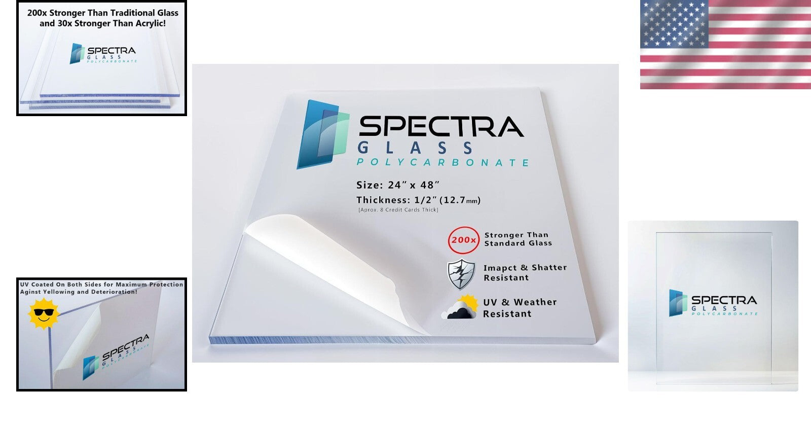 Clear Lexann Polycarbonate Sheet - 1/2" Thick & 24"x48" for Ultimate Strength