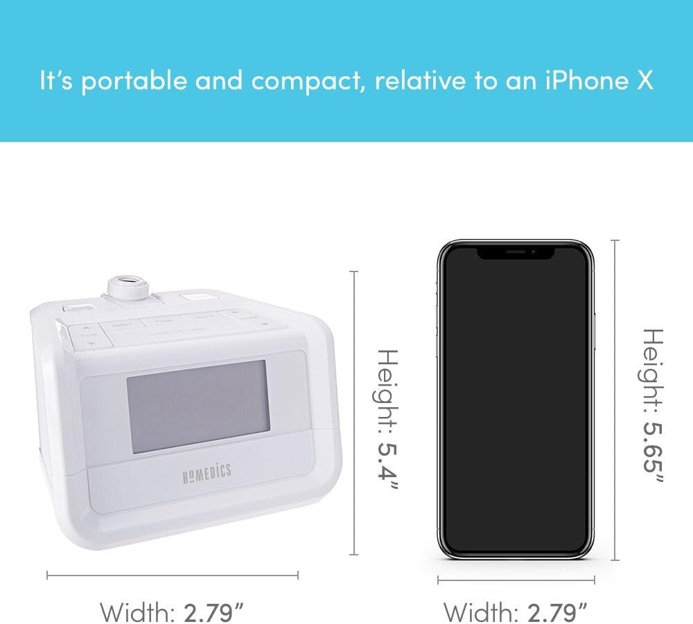 Dual Alarm Digital FM Clock Radio with LED Projection and White Noise Machine