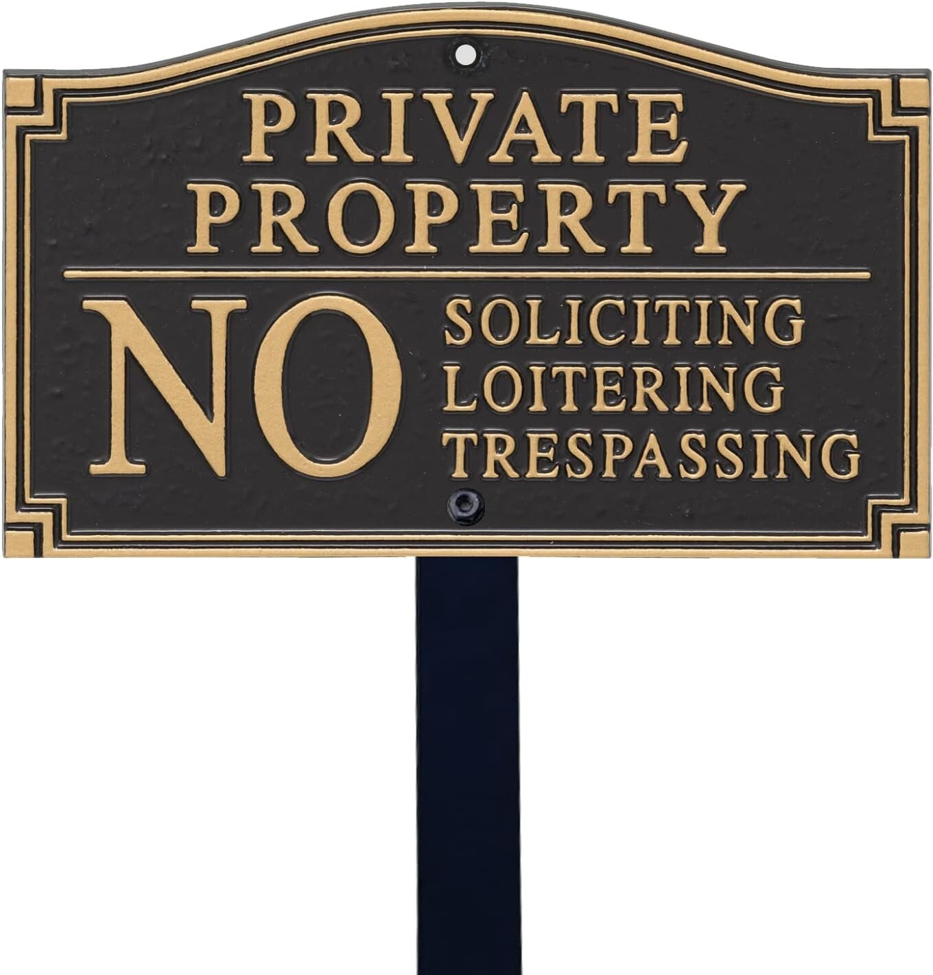 Weather-Resistant No Trespassing Sign - Decorative Private Property Yard Plaque