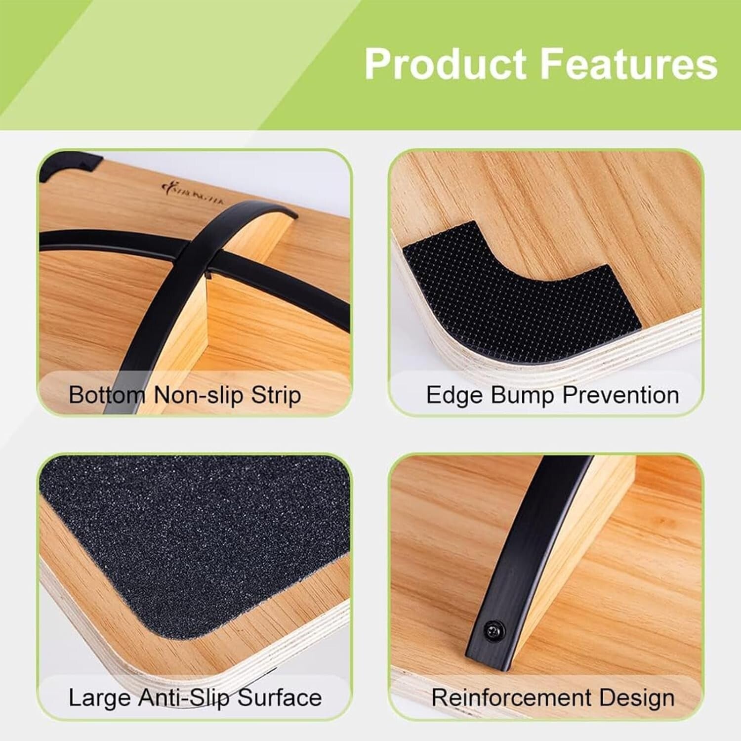 Advanced Rocker Balance Board - 350 lb Capacity, Ideal for Core & Rehab Training