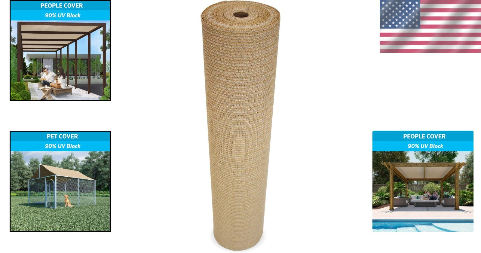 Eco-Friendly 12' x 50' UV Protection Shade Fabric - Breathable and Durable