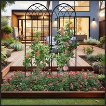 Load image into Gallery viewer, Elegant Rust-Proof Iron Arch - 71x20in Trellis for Outdoor Climbing Plants