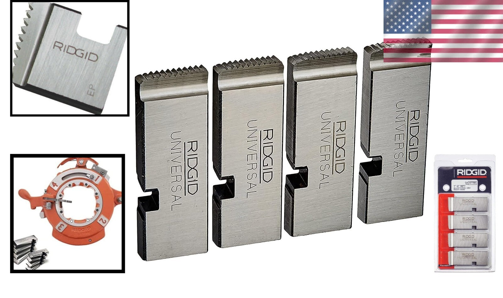 User-Friendly 4 Die Set for 1-2 Inch NPT Pipe Threading - Precision Engineered